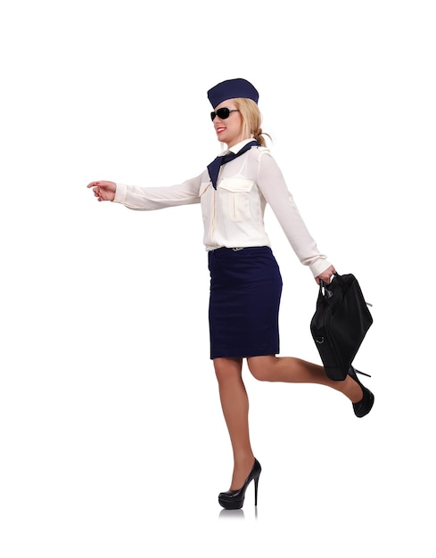 Gelukkige stewardess