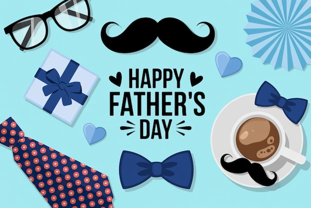 Gelukkige vadersdag met geschenken en accessoires