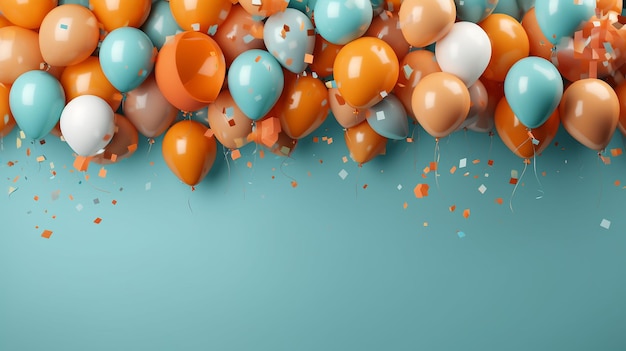 Gelukkige verjaardag achtergrond met ballonnen Generatieve AI