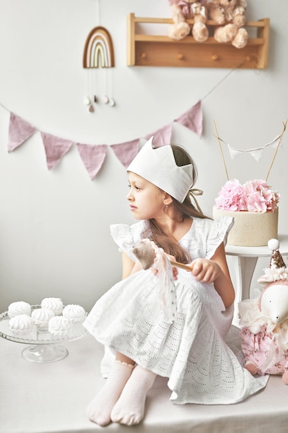 Gelukkige verjaardag meisje Candy bar Feestdecor en decoratie Taart en snoep