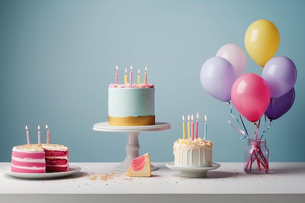 Gelukkige verjaardag viering in verjaardag versierde vibes lege witte kamer