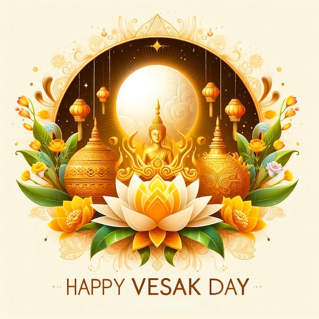 Gelukkige Vesak Day Festival achtergrond Vesak Day Boeddha Purnima Boeddha Jayanti Boeddha Dag