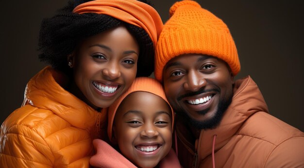 gelukkige vogue mode familie dragen kleuren kleding het nemen van een foto professionele studio achtergrond