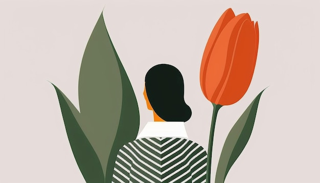 Gelukkige vrouwendagkaart Vrouwen van verschillende etniciteiten bloemen en bladeren 8 maart thema