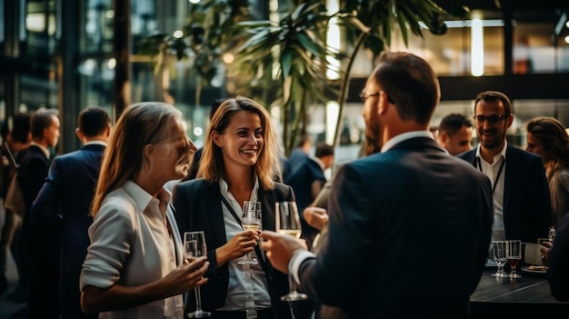 Gelukkige zakenlieden die champagne drinken.