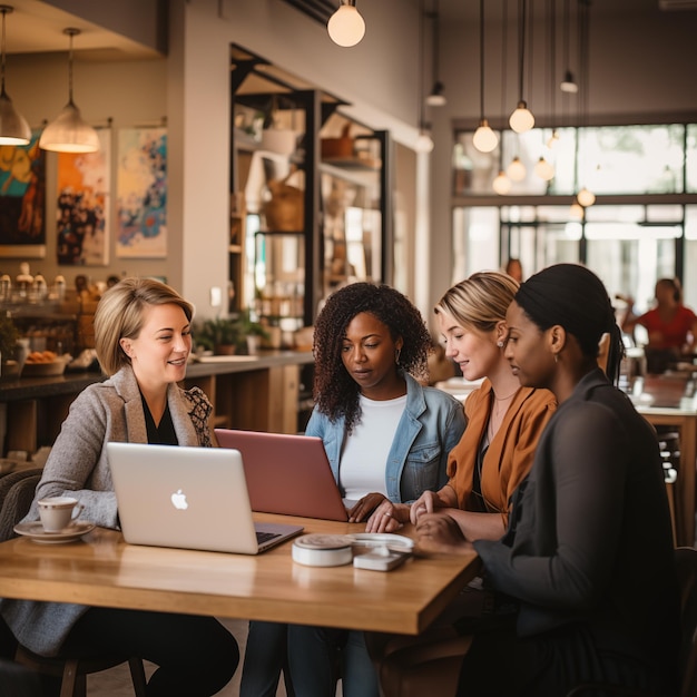 Gemachtigde vrouwen aan het werk in de Coffee Shop