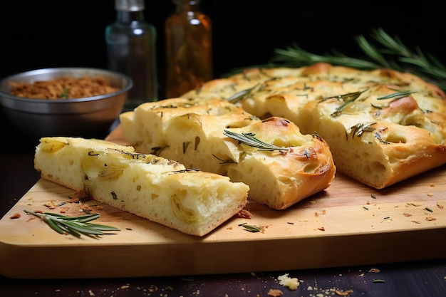 Gemakkelijk Rozemarijn Knoflook Focaccia Brood Italiaans Recept Italiaans eten en keuken