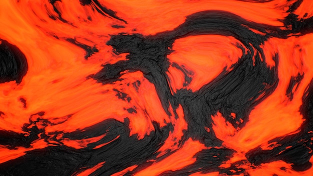 Gemalen hete lava Abstract natuurpatroon vervaagde vlam 3D illustratie van vulkaanuitbarsting lava