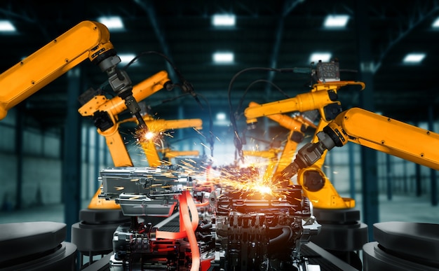 Gemechaniseerde industriële robotarm voor montage in fabrieksproductielijn