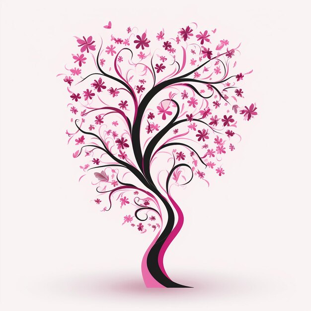 Gemengd roze lint op witte achtergrond Een levendig en opvallend ontwerp