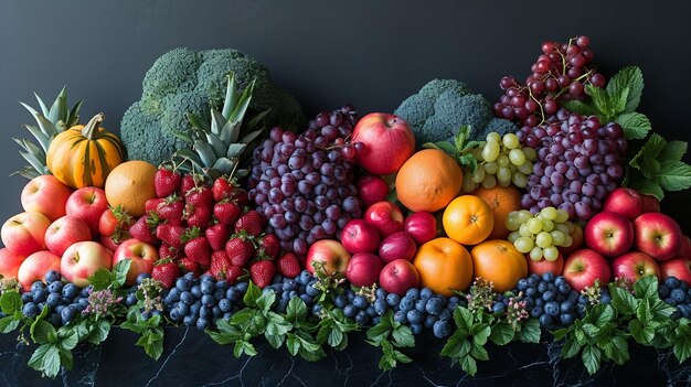 Gemengde samenstelling van fruit en groenten
