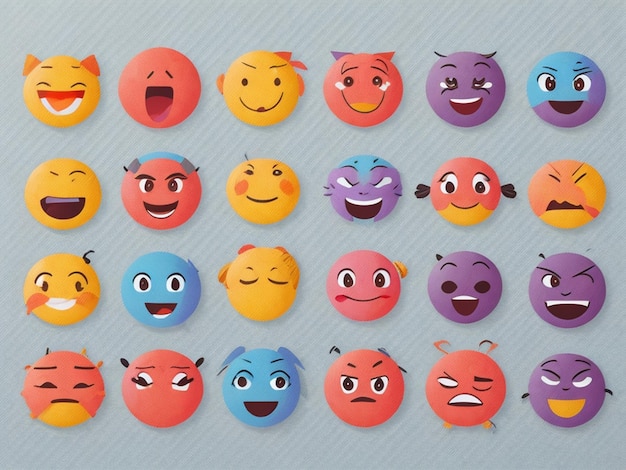 Foto gemengde vector emoji set