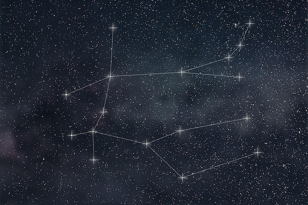 Photo gemini constellation. zodiac sign gemini constellation lines