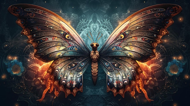 Gemini de Butterfly Zodiac Sign Generatieve AI