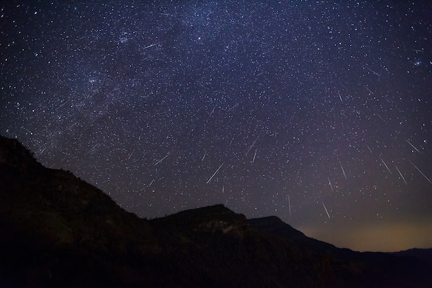 Geminid Meteor in the night sky