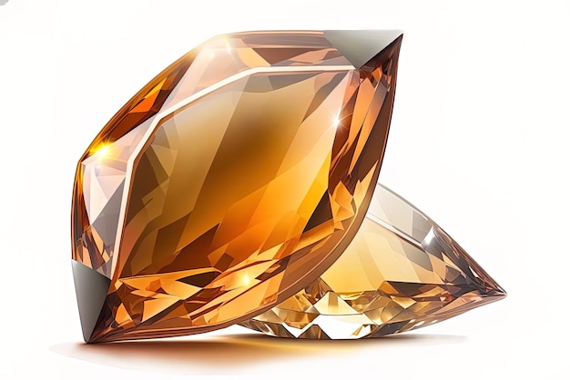 Gemstone topaz on a white backdrop ideal for use as a closeup in a jewelry store