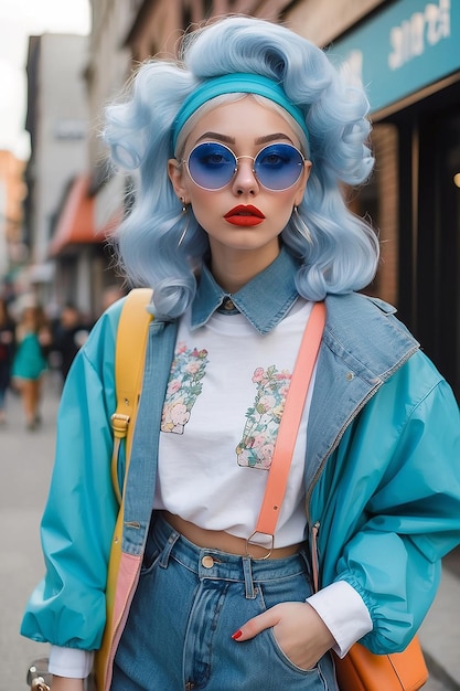 Premium Photo | Gen z person exploring absurdist fashion and beauty
