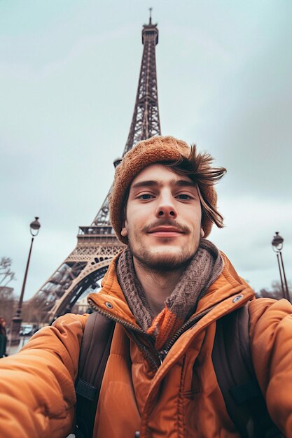  Gen Z traveler taking a selfie | Premium AI-generated image