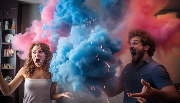 Gender Reveal Party surprise concept photography shoot Creative and colorful