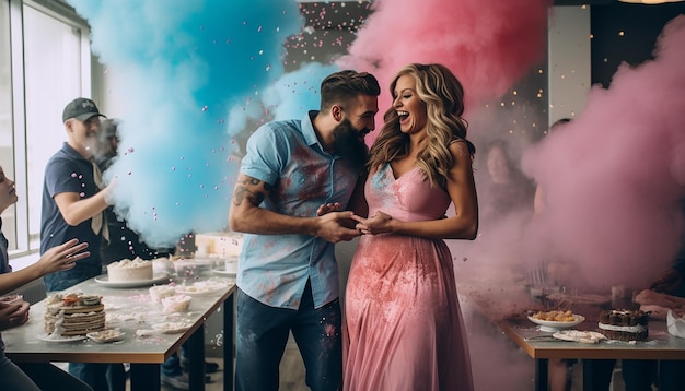 Gender Reveal Party surprise concept photography shoot Creative and colorful