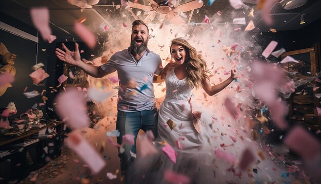 Gender Reveal Party surprise concept photography shoot Creative and colorful