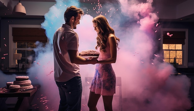 Gender Reveal Party surprise concept photography shoot Creative and colorful