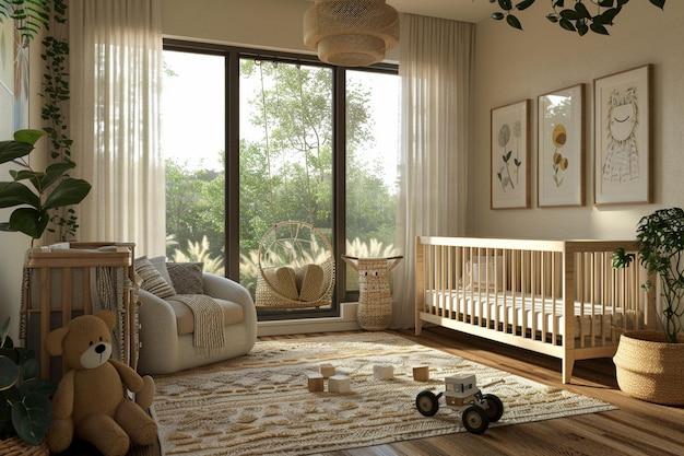 Genderneutrale nursery ontwerp ideeën octane render