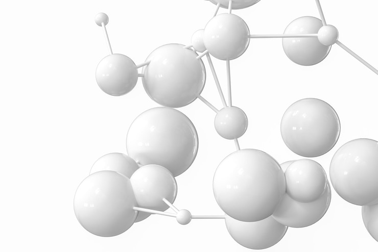 Photo gene lines and nodes biological gene structure 3d rendering