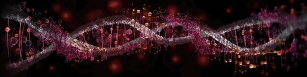 Gene With Maroon Matrix Style Background Panoramic Banner Generative AI