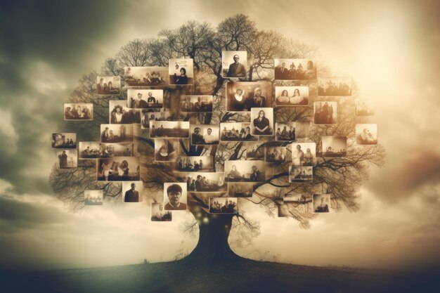 Photo genealogy concept background