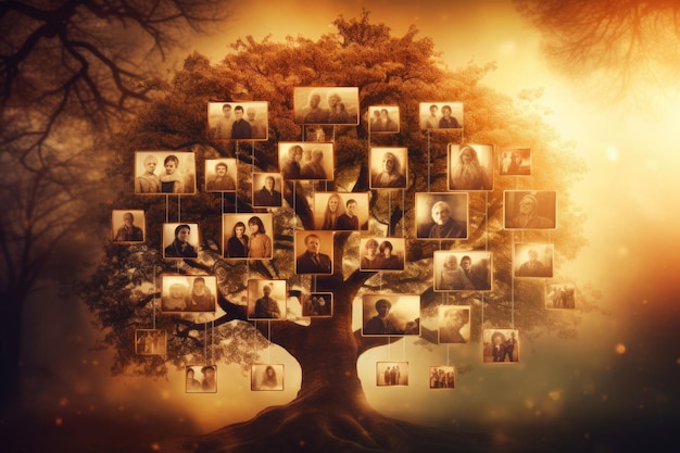 Photo genealogy concept background