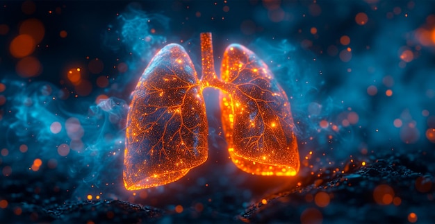 Geneeskunde concept gezonde longen AI gegenereerde afbeelding