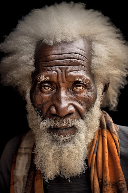 Foto fotografia di piano generale di un vecchio africano