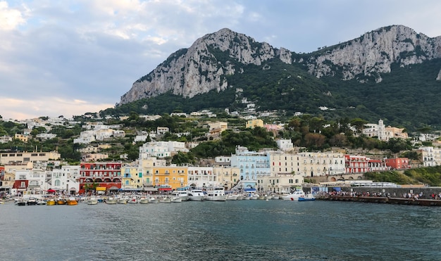 General view of Capri Island in Naples Italy