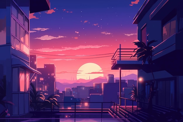 Premium AI Image  Anime Classroom Background without People at Sunset in  The Afternoon Scene