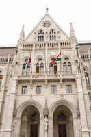 ハンガリー国会議事堂、ブダペストの一般的なビュー。
