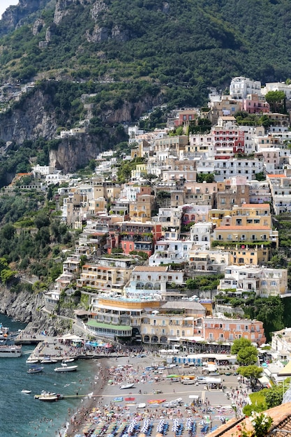 General view of Positano Town in Naples Italy