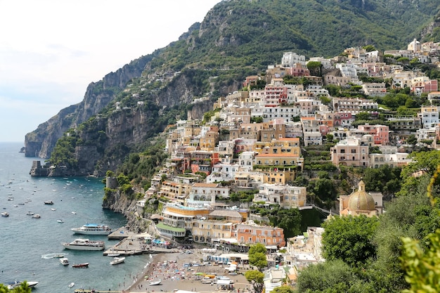 General view of Positano Town in Naples Italy