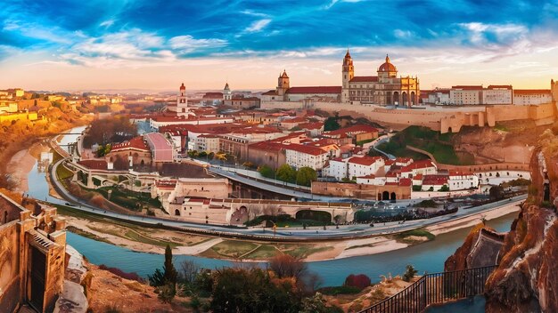 Photo general view of toledo from hill