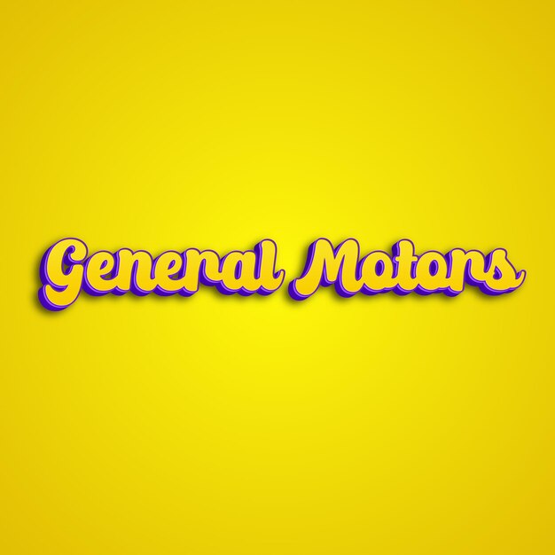 Generalmotors typography 3d design yellow pink white background photo jpg