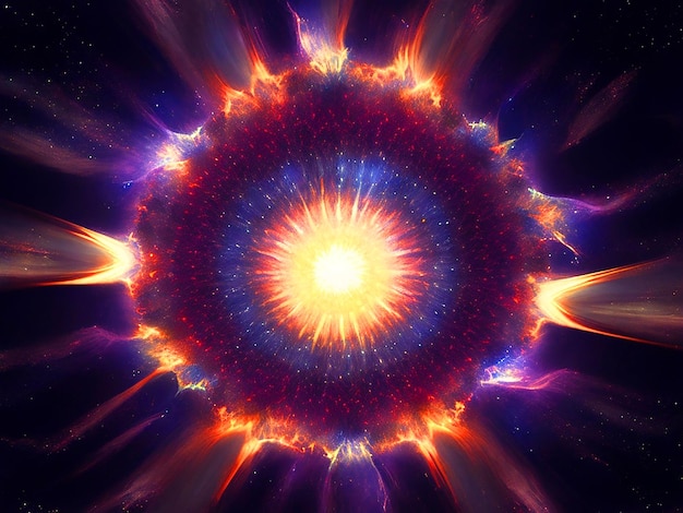 Фото Создать абстрактный рисунок, который напоминает космический взрыв 4k обои скачать
