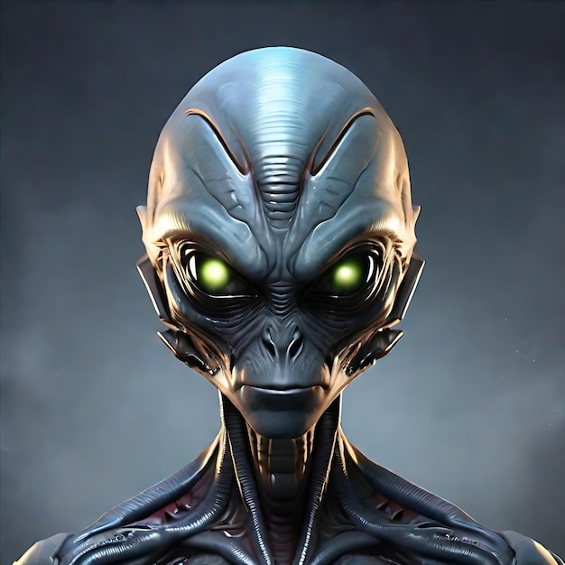generate the image of the super looking alien AI