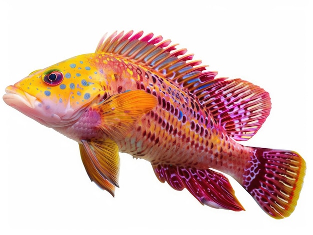 Photo generate a watercolor painting of a psychedelic fish