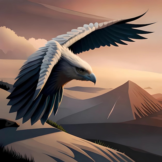 generated ai aesthetic flying eagle