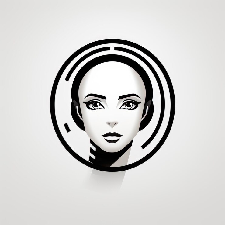 Photo generated illustration avatar of artificial intelligence robot face