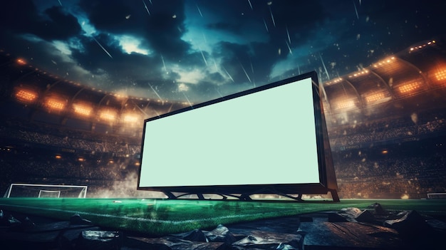 generated illustration of Electronic billboard display at stadium