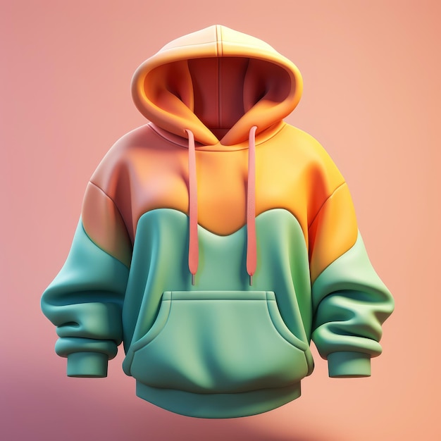 Photo generated illustration pastel color hoodie against pastel background