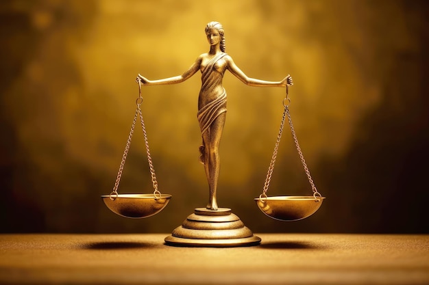 generated Illustration of powerful libra lady Justice god Symbol of rights