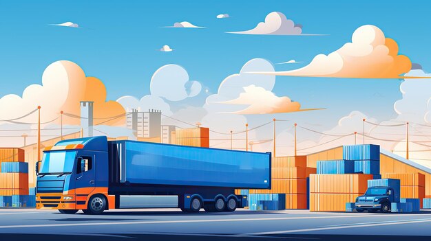 generated illustration of transportation and logistics