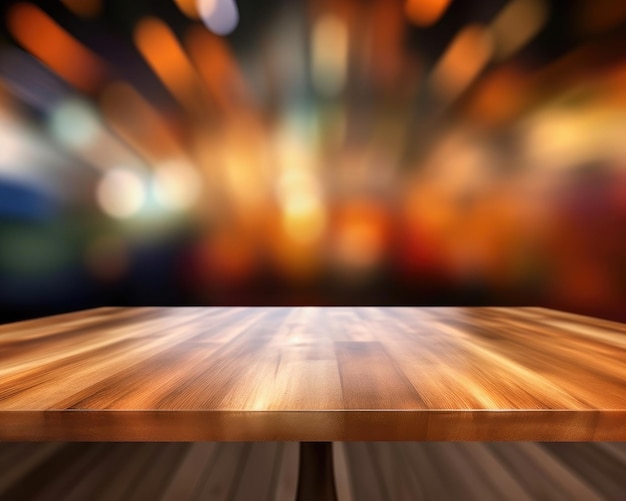 A generated image of a wooden tabletop for display or montage Illustration Generative AI